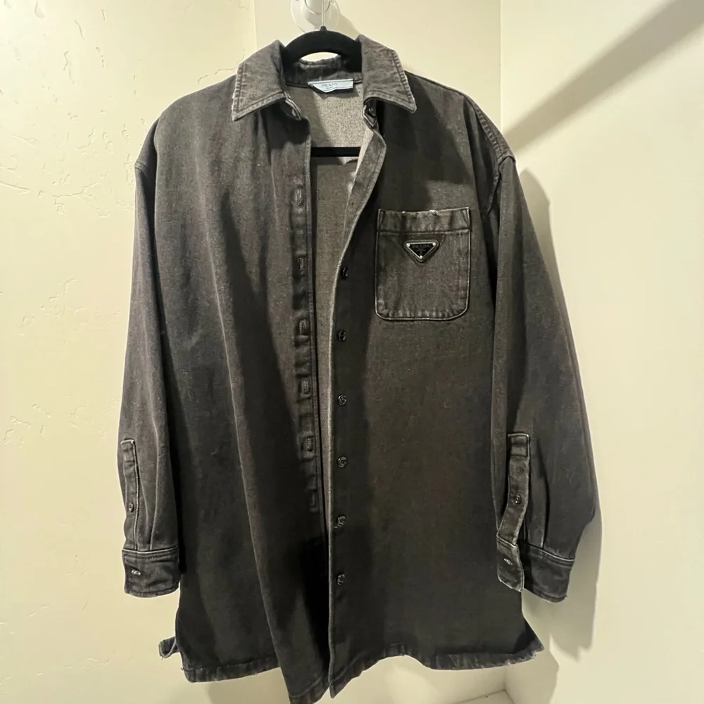 Prada Black Lightweight Shirt Jacket - Picture 2 of 10